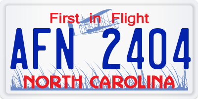 NC license plate AFN2404