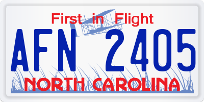 NC license plate AFN2405