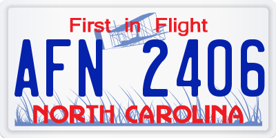 NC license plate AFN2406