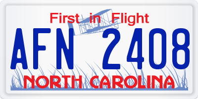 NC license plate AFN2408
