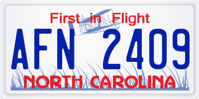 NC license plate AFN2409