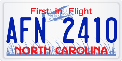 NC license plate AFN2410
