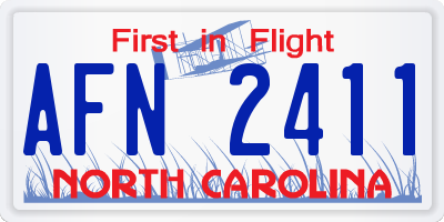 NC license plate AFN2411