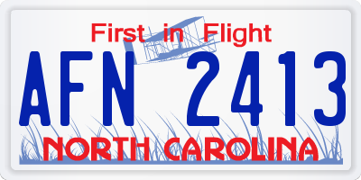 NC license plate AFN2413