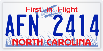 NC license plate AFN2414