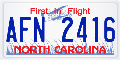 NC license plate AFN2416