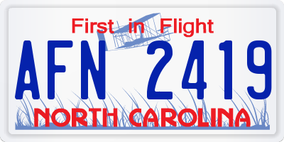 NC license plate AFN2419