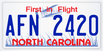 NC license plate AFN2420