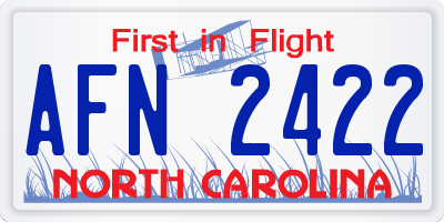 NC license plate AFN2422