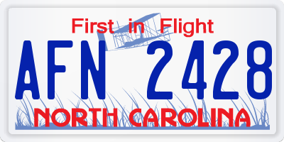 NC license plate AFN2428