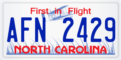NC license plate AFN2429