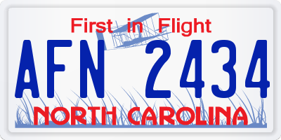 NC license plate AFN2434