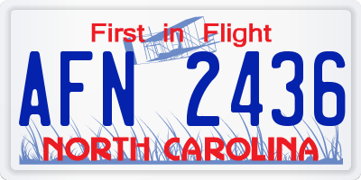 NC license plate AFN2436
