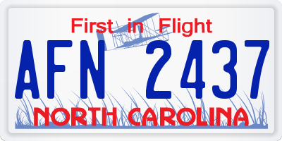 NC license plate AFN2437