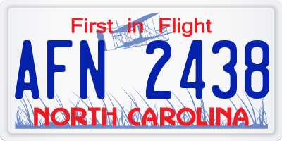 NC license plate AFN2438