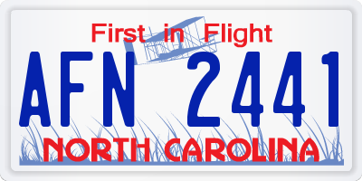 NC license plate AFN2441