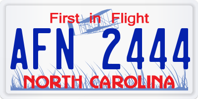 NC license plate AFN2444