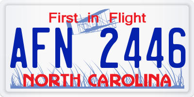 NC license plate AFN2446