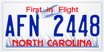 NC license plate AFN2448