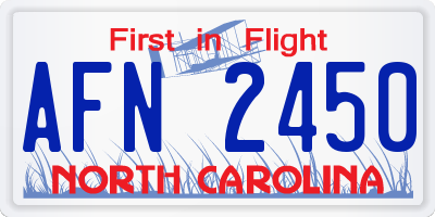 NC license plate AFN2450