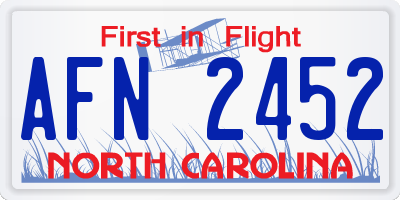 NC license plate AFN2452