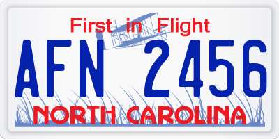 NC license plate AFN2456
