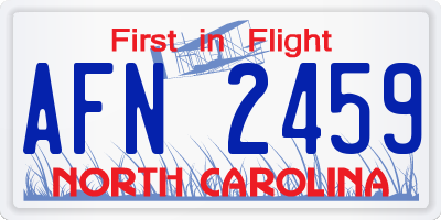 NC license plate AFN2459
