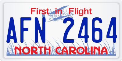 NC license plate AFN2464