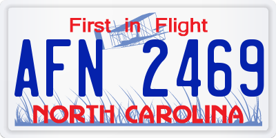 NC license plate AFN2469
