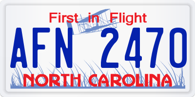 NC license plate AFN2470