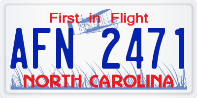 NC license plate AFN2471