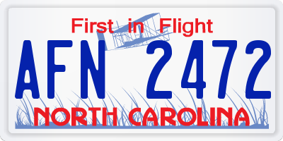NC license plate AFN2472