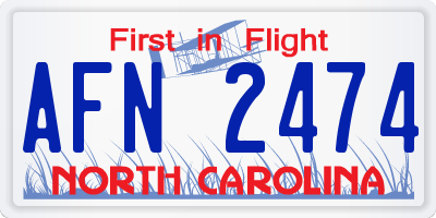 NC license plate AFN2474