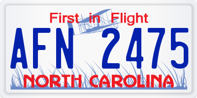 NC license plate AFN2475