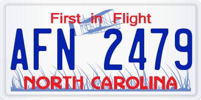 NC license plate AFN2479