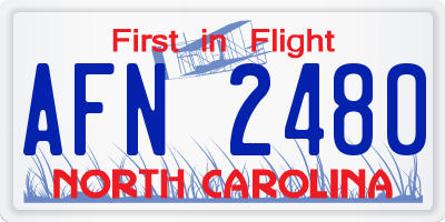 NC license plate AFN2480