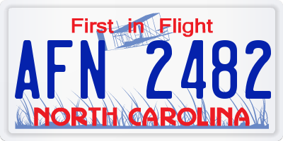 NC license plate AFN2482