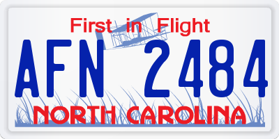NC license plate AFN2484