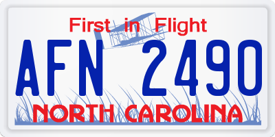NC license plate AFN2490