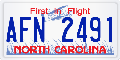 NC license plate AFN2491
