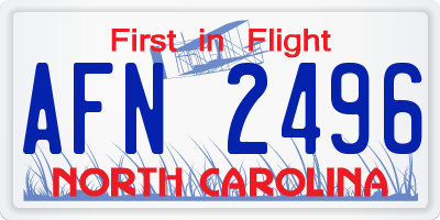 NC license plate AFN2496
