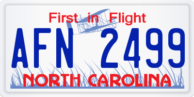 NC license plate AFN2499
