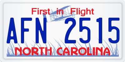 NC license plate AFN2515