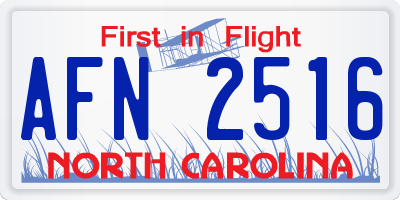 NC license plate AFN2516