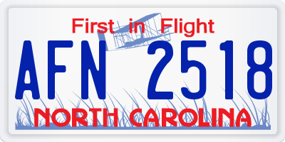 NC license plate AFN2518