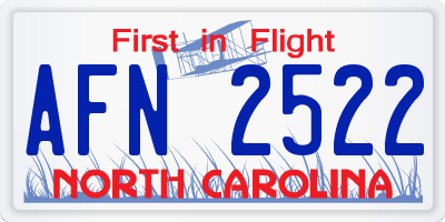 NC license plate AFN2522