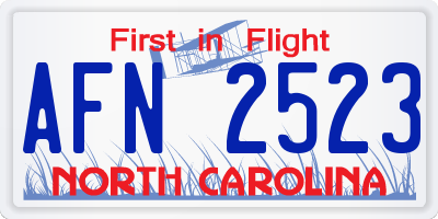 NC license plate AFN2523