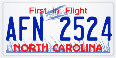 NC license plate AFN2524
