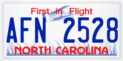 NC license plate AFN2528