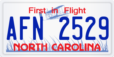 NC license plate AFN2529